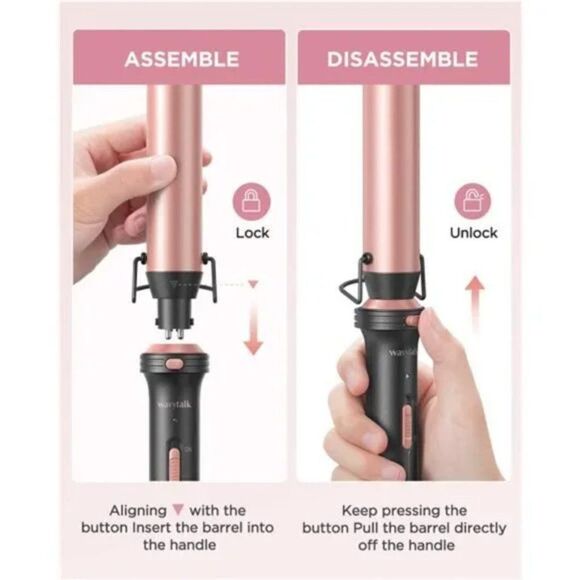 5 in 1 Curling Iron,Curling Wand Set with Curling Brush and 4 Interchangeable - Picture 6 of 7